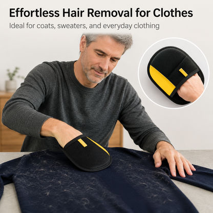 Clinclii Finger-Wear Pet Hair Remover for Sofas, Clothes & Bedding