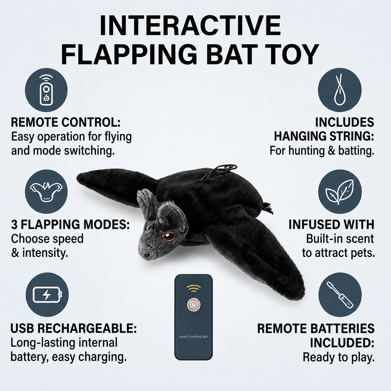 NESLEMY Electric Bat Pet Toy